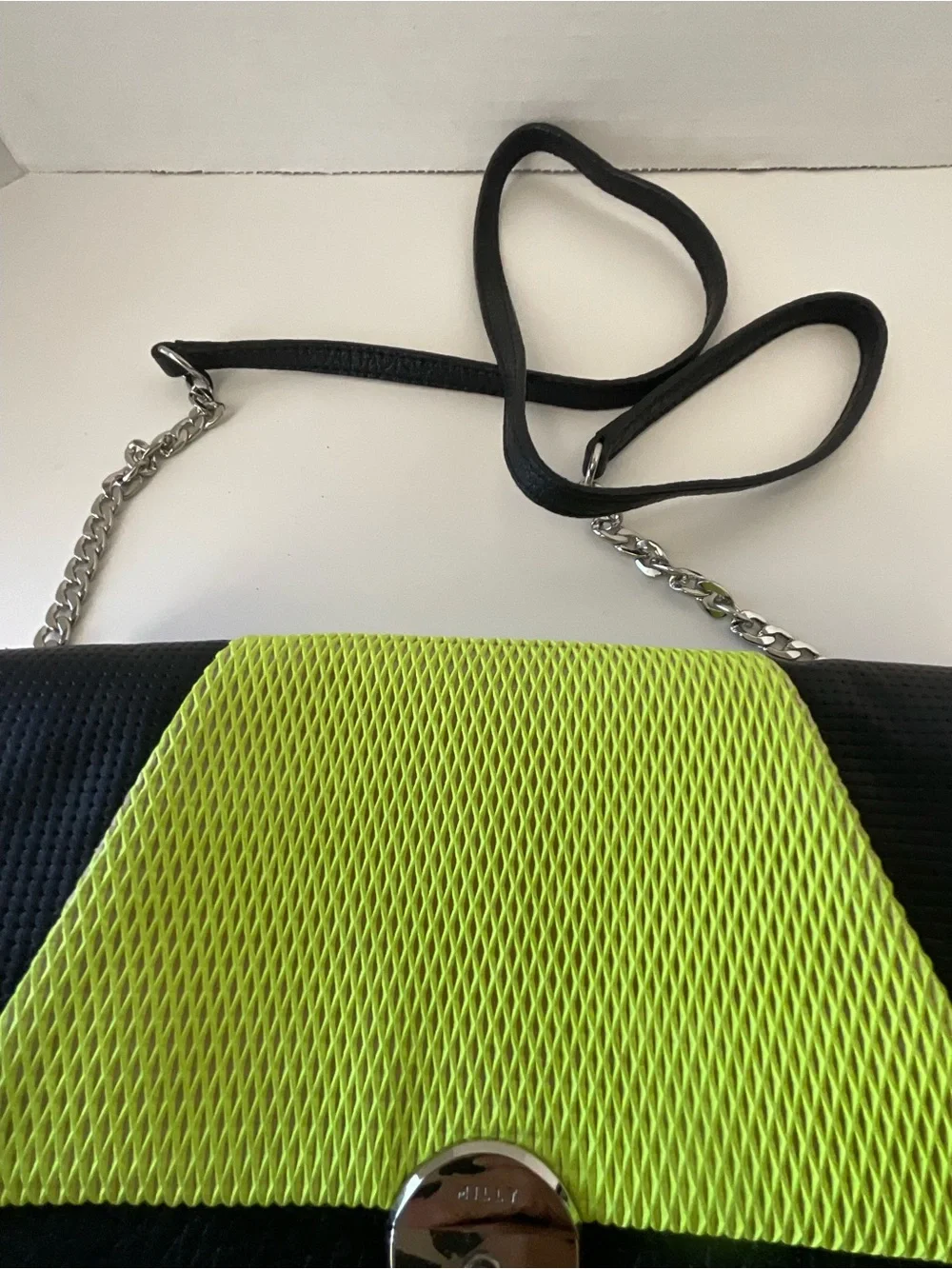 Milly Black and Neon Yellow Crossbody Bag - Sleek Lightweight Shoulder Bag